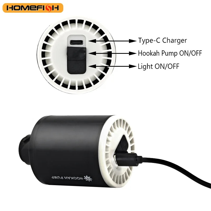 Electronic Hookah Pump – USB Rechargeable LED Shisha Starter Hookah Pump Accessory Babs