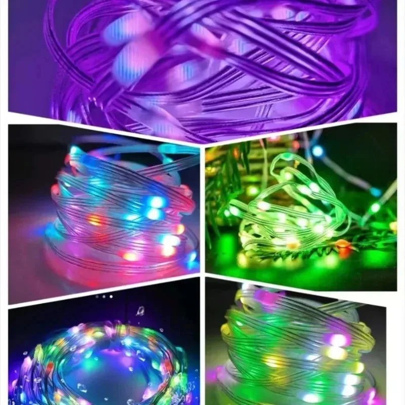 USB RGB LED String Lights Bluetooth App Control – Car & Home RGB LED String Lights Babs