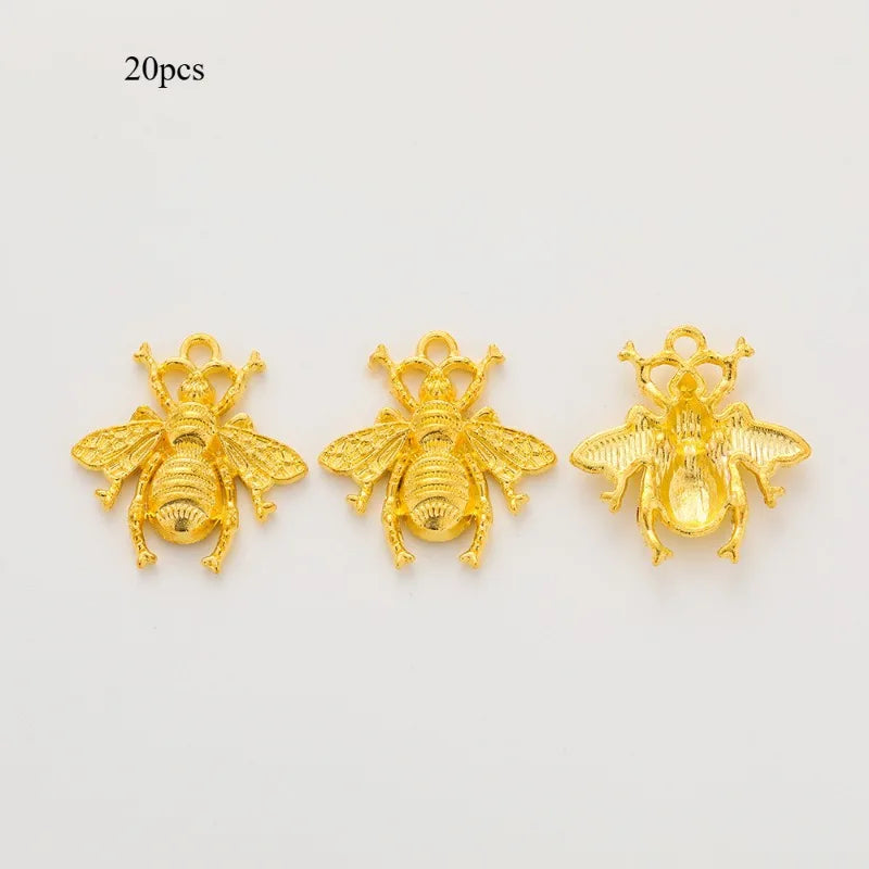 20 Pcs Antique Bronze Bee Charms for Jewelry Making – Zinc Alloy Jewelry Making Charms Babs gold