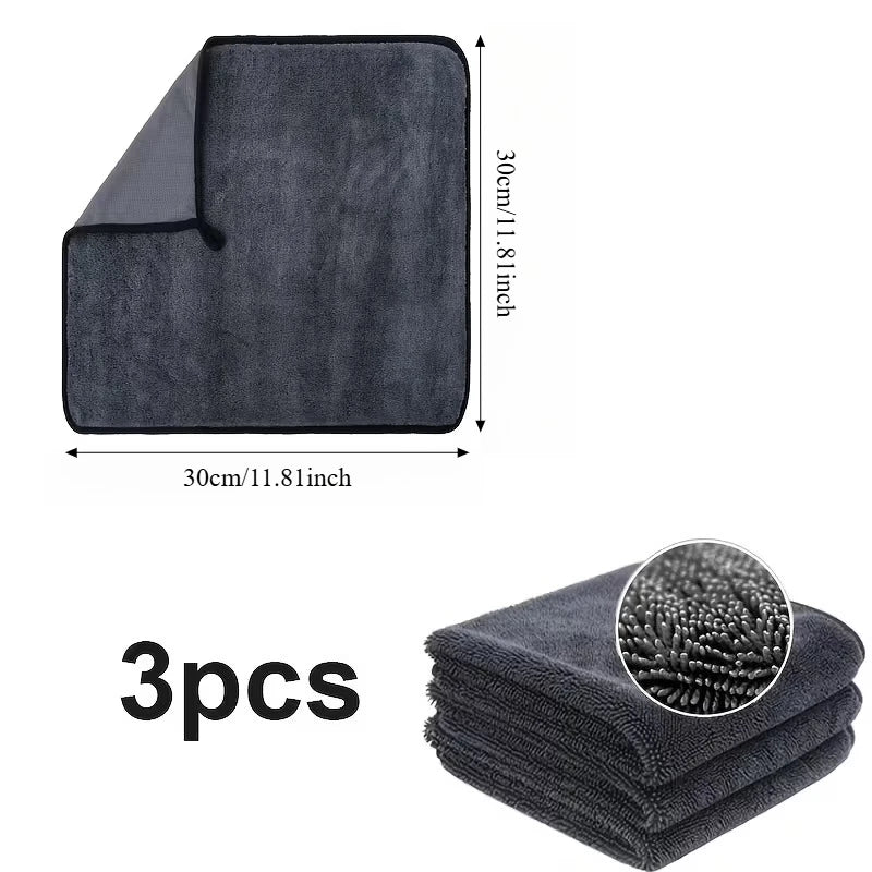 3-Pack Microfiber Car Drying Towels – Super Absorbent & Reusable Microfiber Car Towels Babs 3PCS