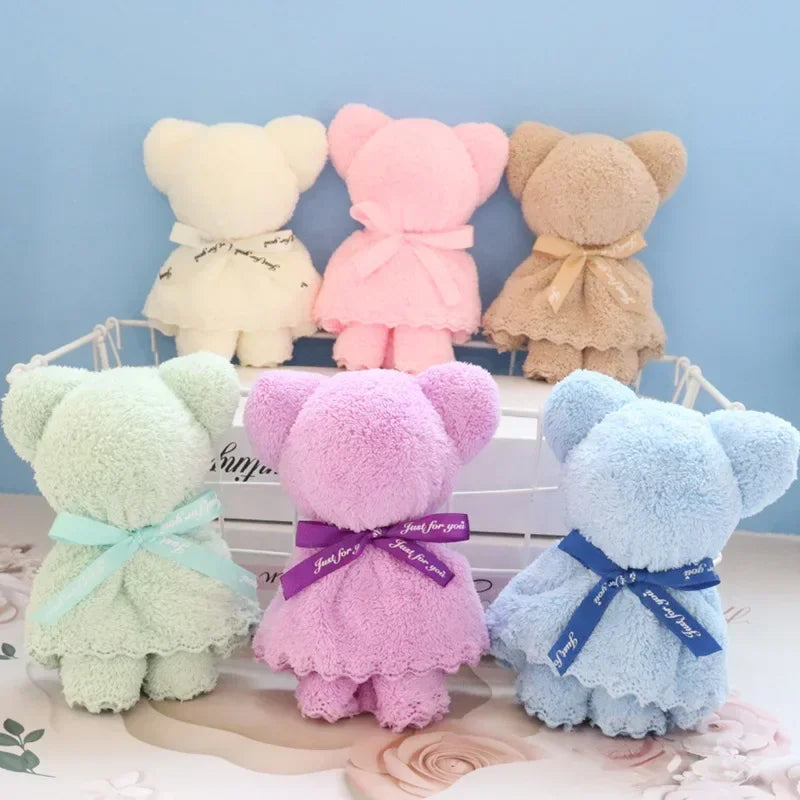 20pcs Bear Shaped Coral Fleece Towels – Party & Wedding Gift Novelty Gift Towels Babs