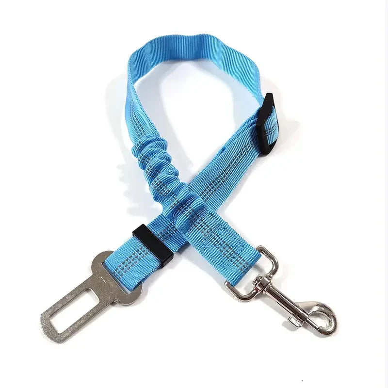 Reflective Dog Seat Belt – Adjustable Nylon Bungee Car Harness Dog Car Harness Babs Blue
