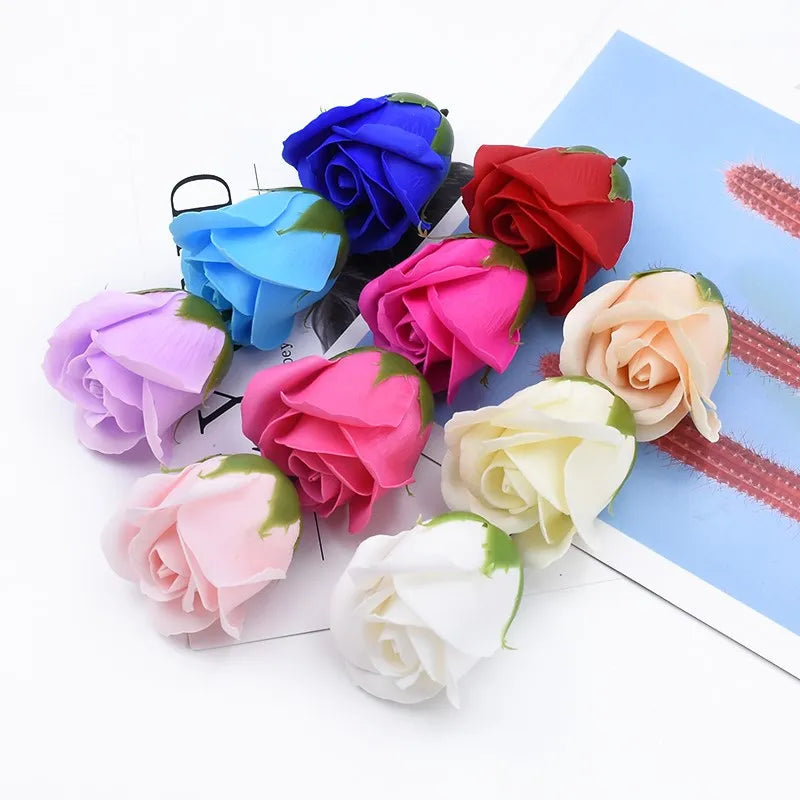 50/100 Pcs Handmade Soap Rose Flowers – Wedding & Home Decor Artificial Soap Roses Babs