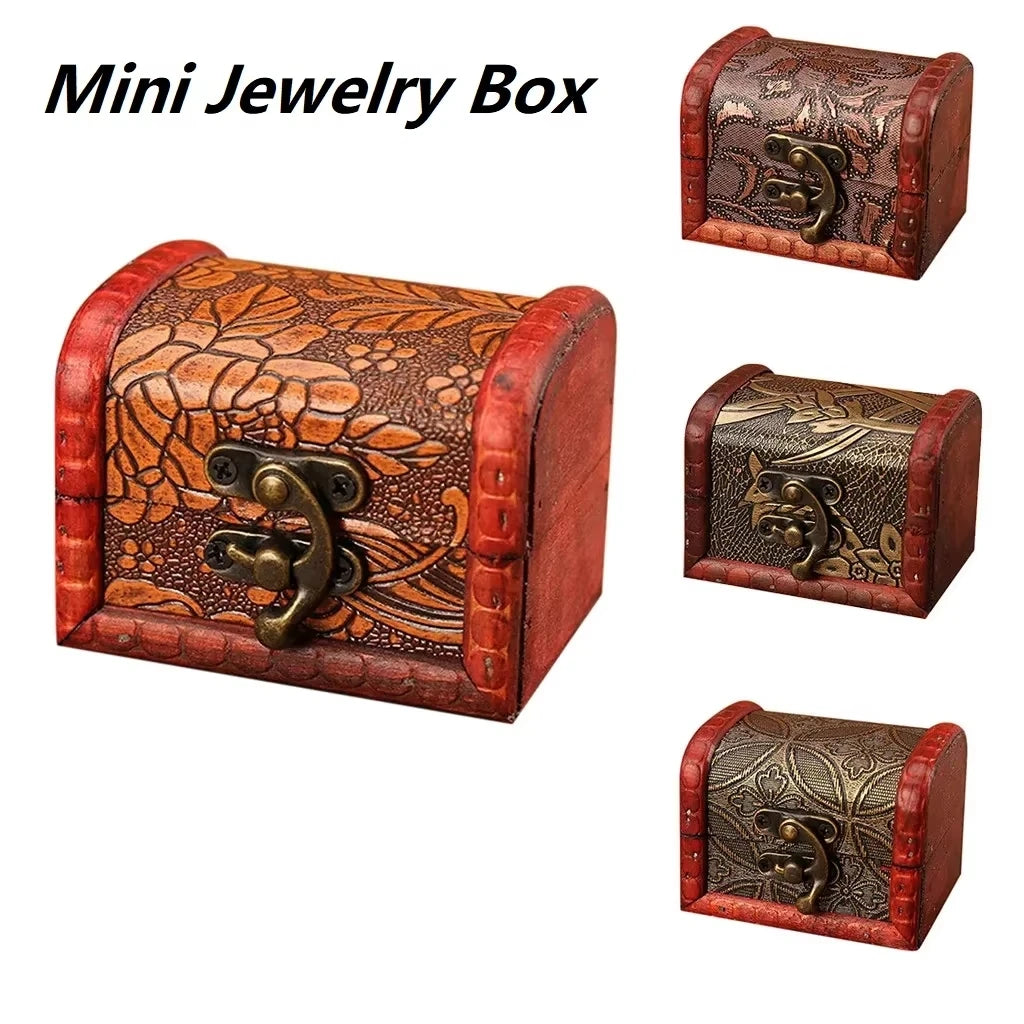 Vintage Wooden Jewelry Box with Mini Metal Lock – Handmade Wooden Jewelry Box Babs
