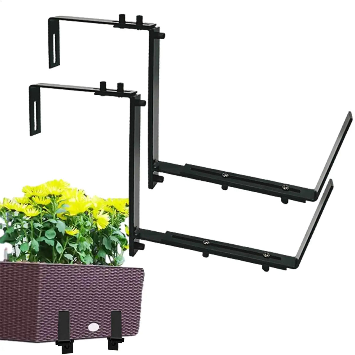 Adjustable Metal Railing Planter Bracket for Fence & Garden Planter Bracket Babs