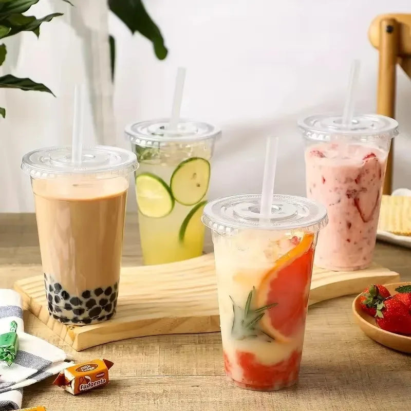 10-Pack 12oz Clear Disposable Cups – Bubble Tea & Party Drinks Disposable Drinkware Babs