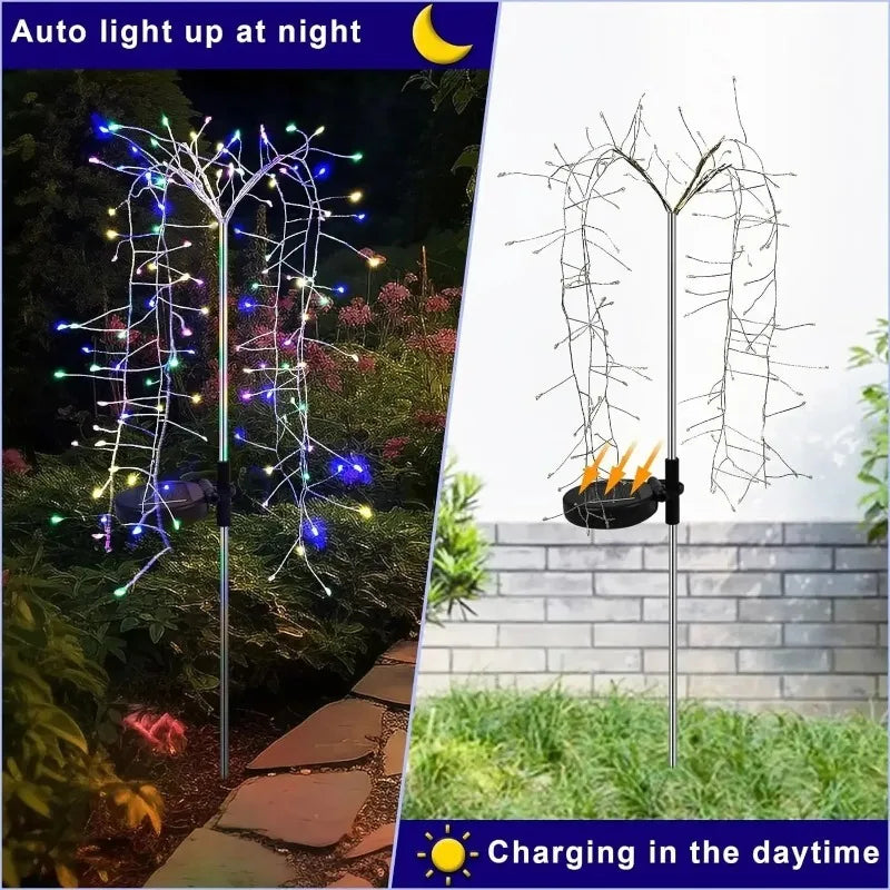 Solar Fireworks Dandelion Garden Lights – LED Outdoor Decor Solar Garden Lights Babs