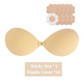 Invisible Strapless Sticky Push Up Bra for Women | Adhesive Adhesive Sticky Bra Babs Beige 2XL