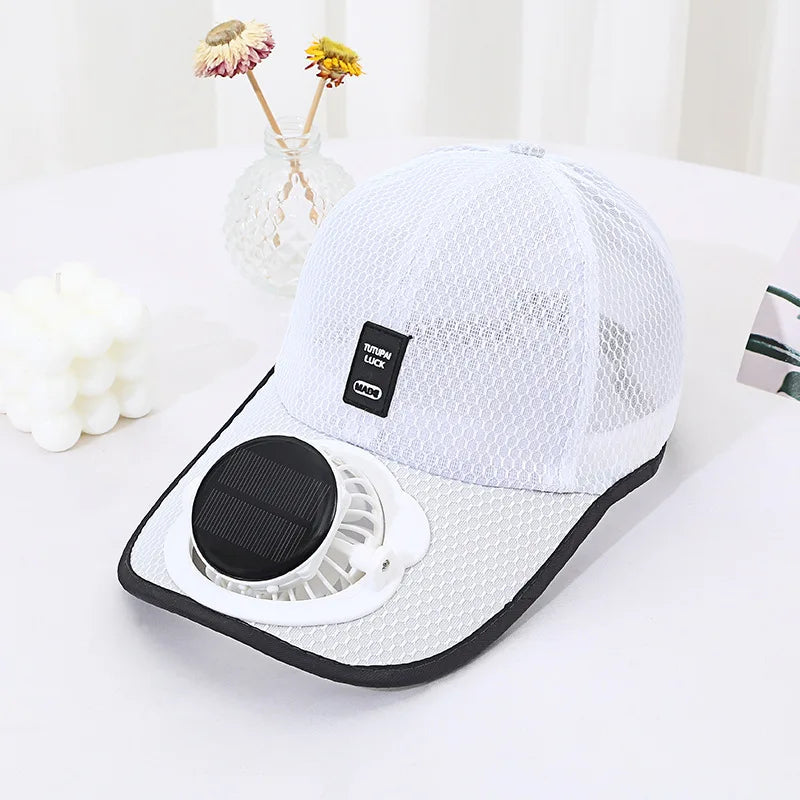 Solar Fan Cap – Breathable Mesh Outdoor Baseball Hat Unisex Solar Fan Hat Babs