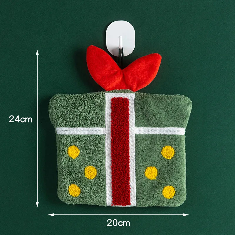 Christmas Coral Fleece Hand Towels – Snowman & Gingerbread Set Holiday Hand Towels Babs Gift Box