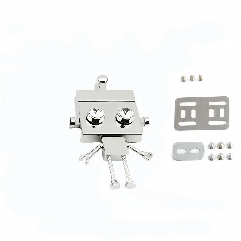 Robot Shape Metal Bag Lock – DIY Push Button Purse Clasp Bag Lock Hardware Babs silvery