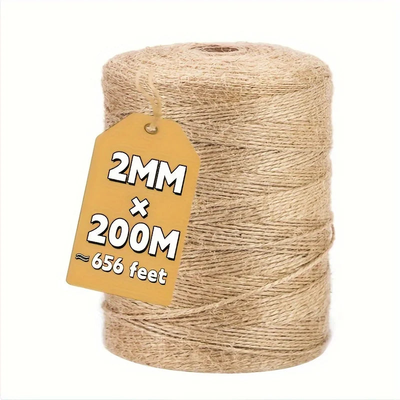200M x 2MM Braided Jute Rope – Gardening & Craft Twine Braided Jute Twine Babs