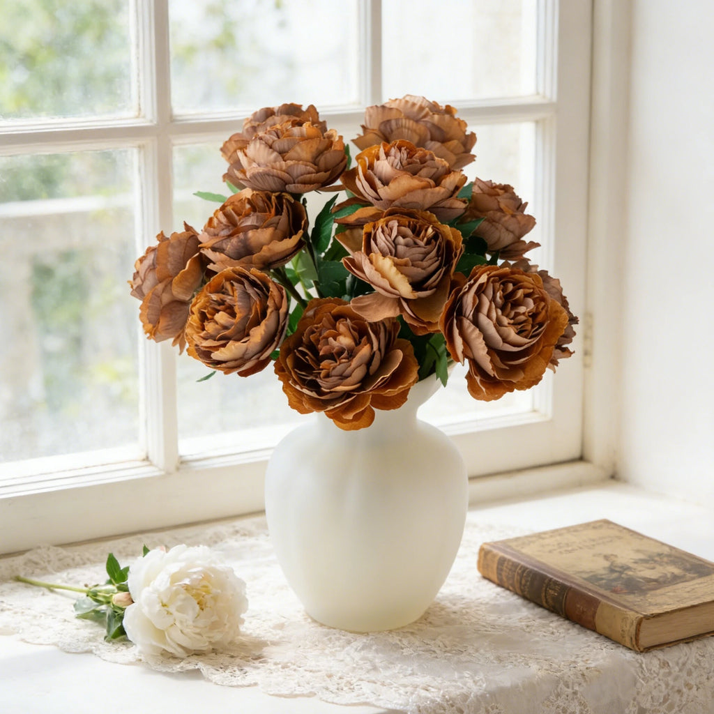 Silk Peony Artificial Flowers 5/10pcs – Wedding & Home Decor Artificial Silk Flowers Babs