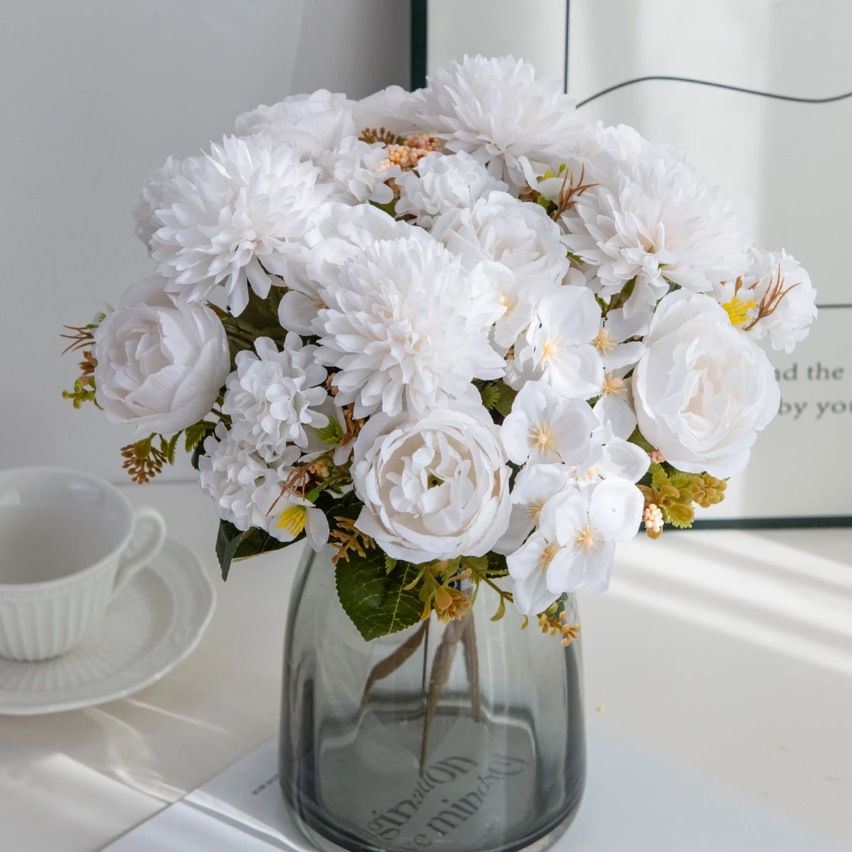 Artificial Silk Peony & Chrysanthemum Flowers – Wedding Décor Artificial Silk Flowers Babs