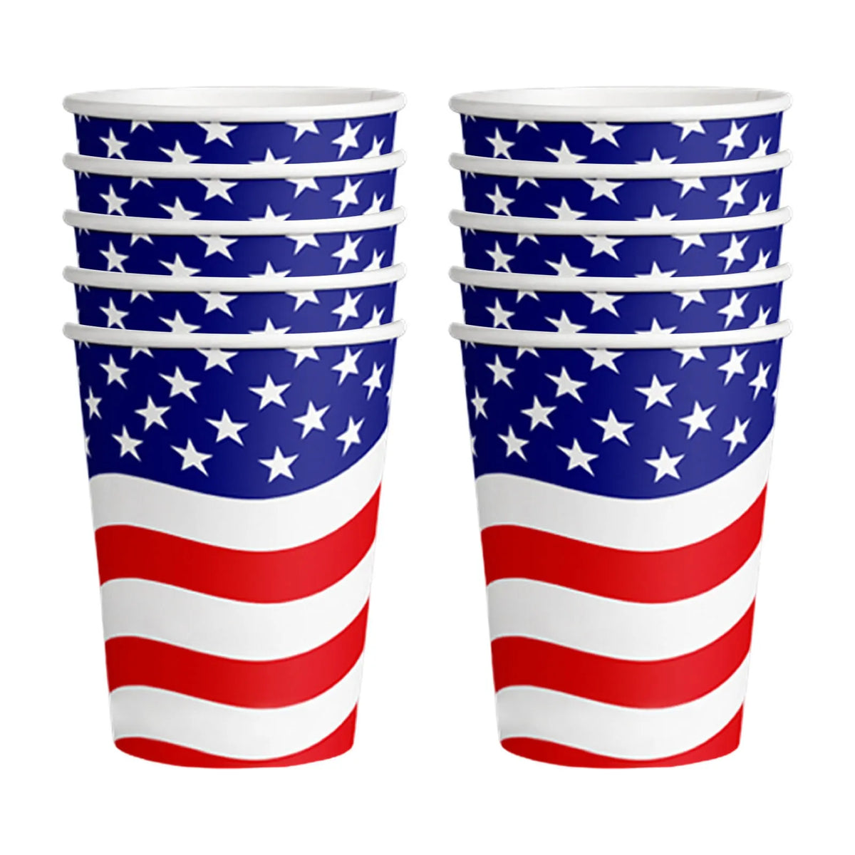 10-Pack Independence Day Paper Cups | American Flag Party Cups Disposable Party Cups Babs 1