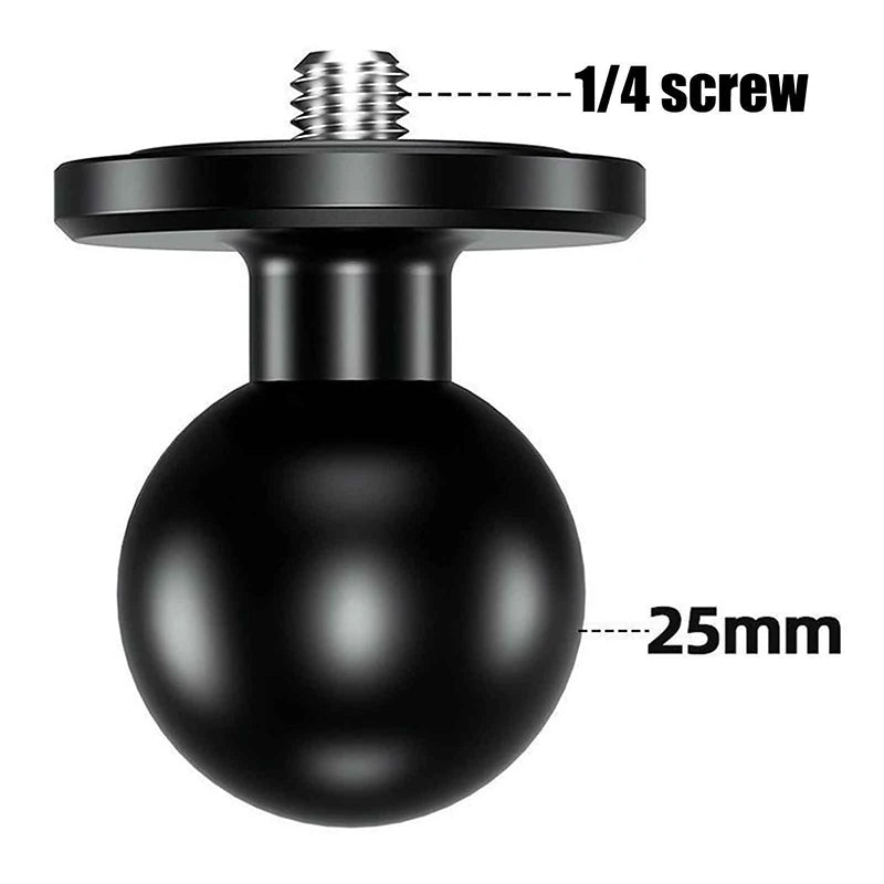 1" Ball Mount Head Adapter 1/4" Thread for Action Cameras Camera Mount Adapter Babs