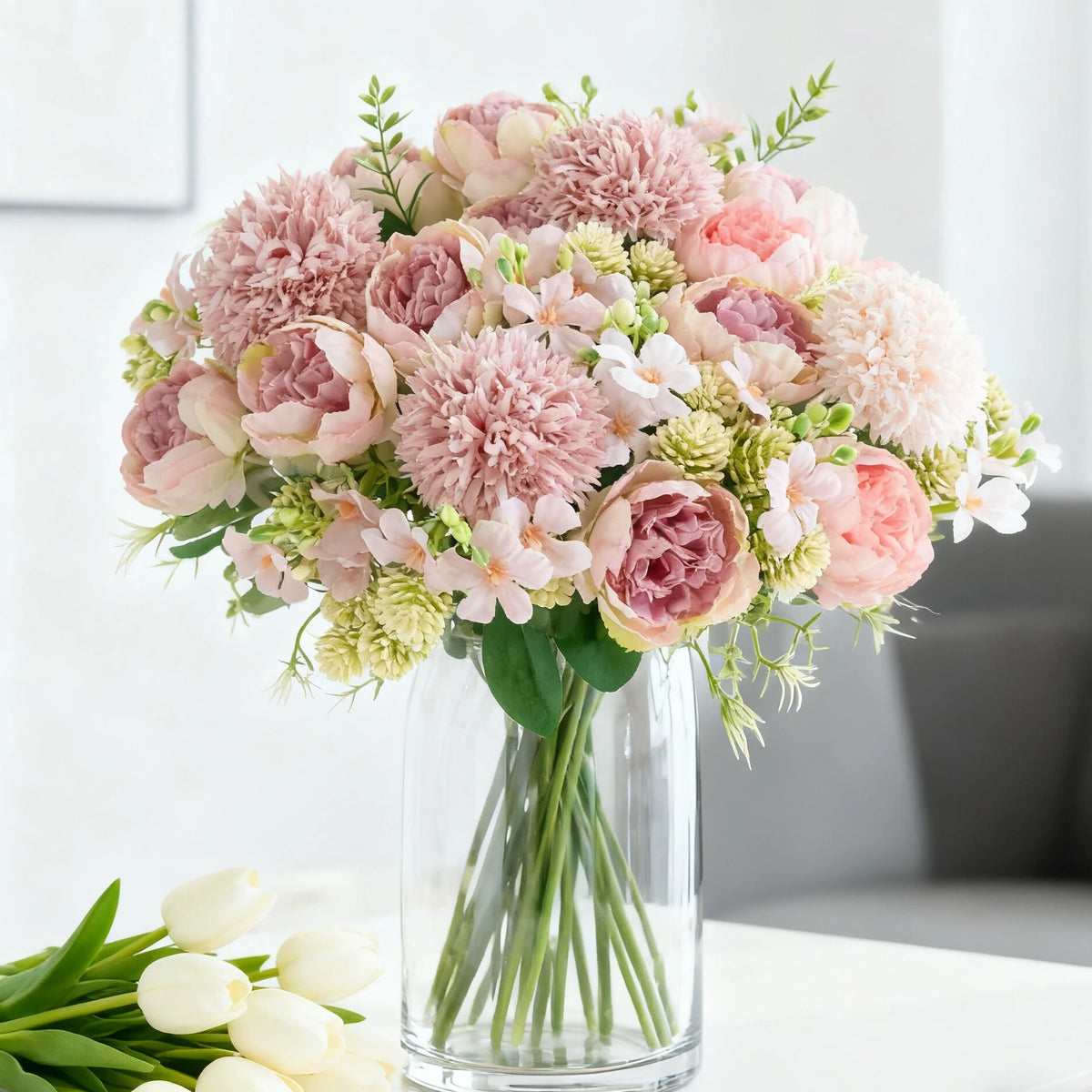 Silk Peony Artificial Flower Bouquet – Wedding & Home Décor Artificial Flower Bouquet Babs