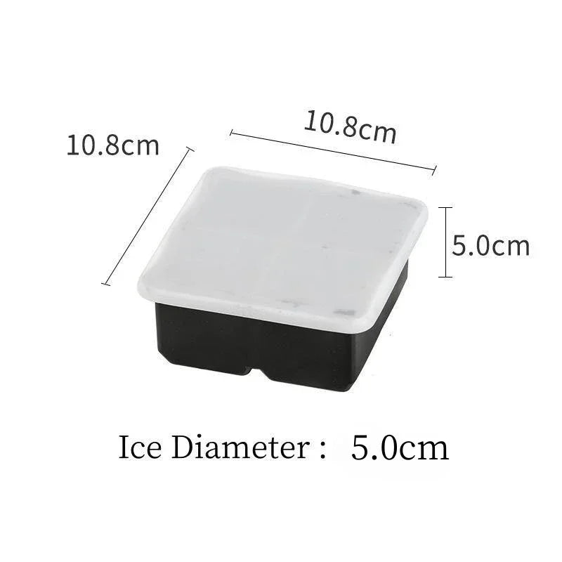 Silicone Ice Cube Mold & Ice Ball Maker – 4/6/8/15 Compartments Silicone Ice Mold Babs 4Grid-Square-cover