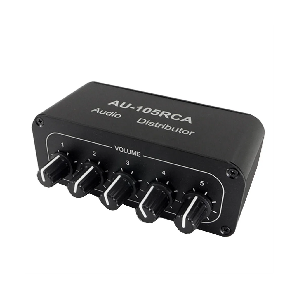 5-Channel RCA Audio Distributor – 1 In 5 Out Stereo Splitter RCA Audio Distributor Babs