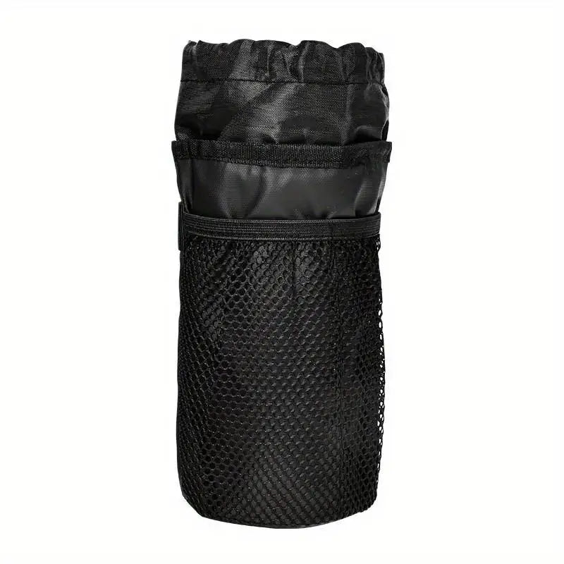 Bike Handlebar Stem Thermal Bag with Mesh Pocket & Cup Holder Cycling Handlebar Bag Babs Black