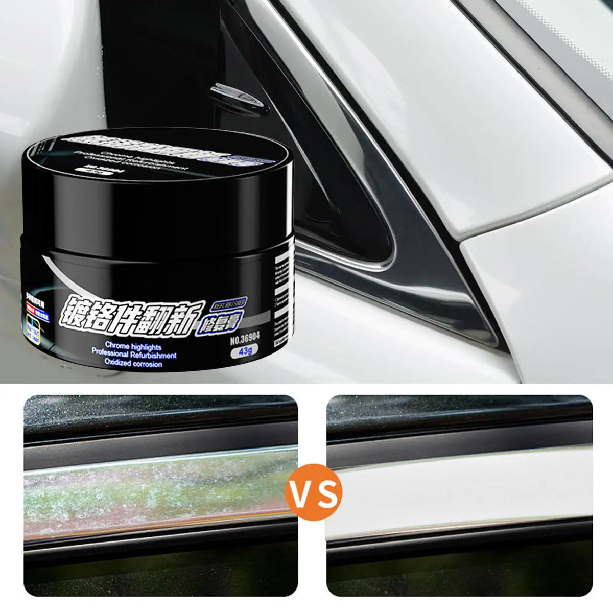 Chrome Shine Restorer Polishing Paste – Car Metal & Trim Chrome Polishing Paste Babs