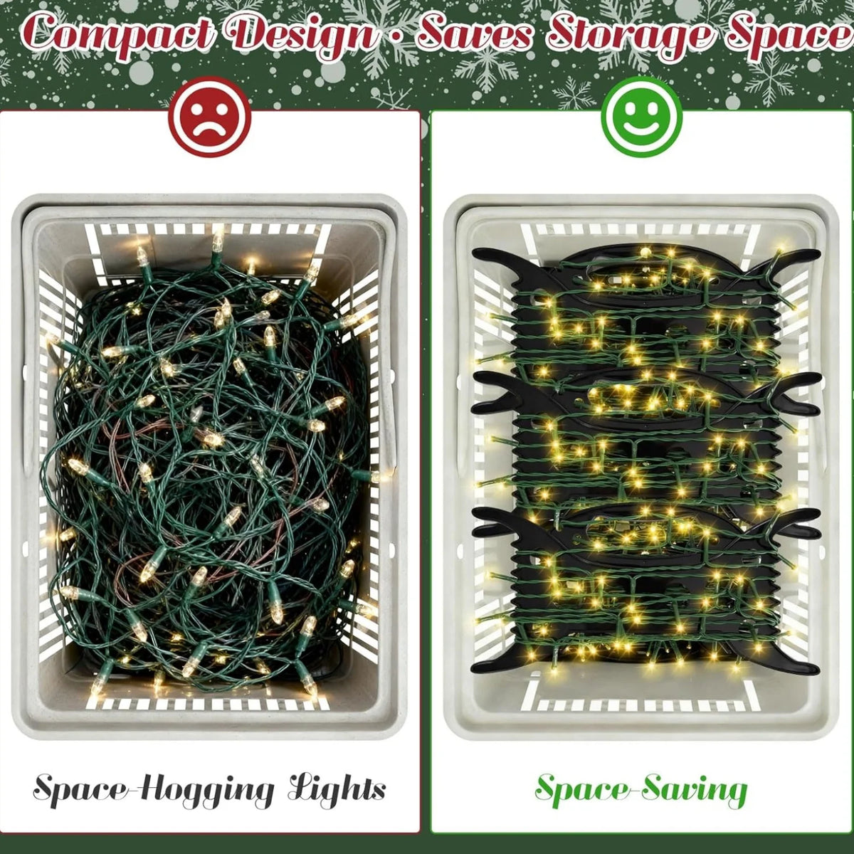 12-Pack Christmas Light Storage Reels & Winding Organizer Holiday Light Organizer Babs
