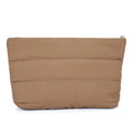 Quilted Cosmetic Bag Large Capacity Travel Makeup Organizer Cosmetic Travel Bag Babs Khaki