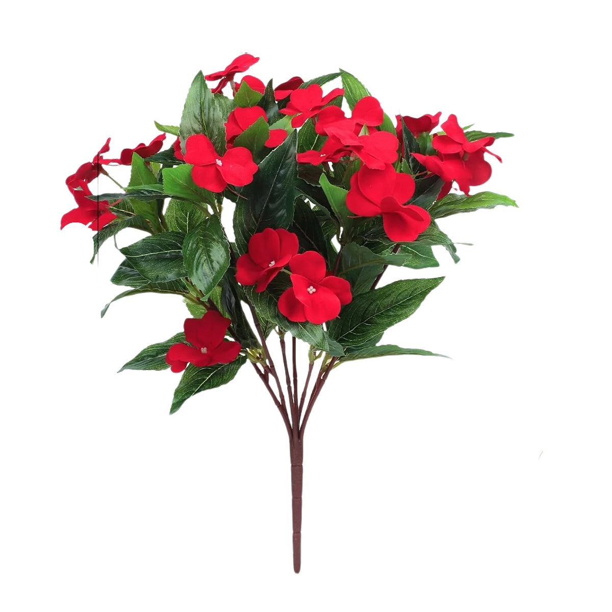 Artificial Silk Balsam Flower Bouquet – Wedding & Home Décor Artificial Flower Bouquet Babs Red 1PC