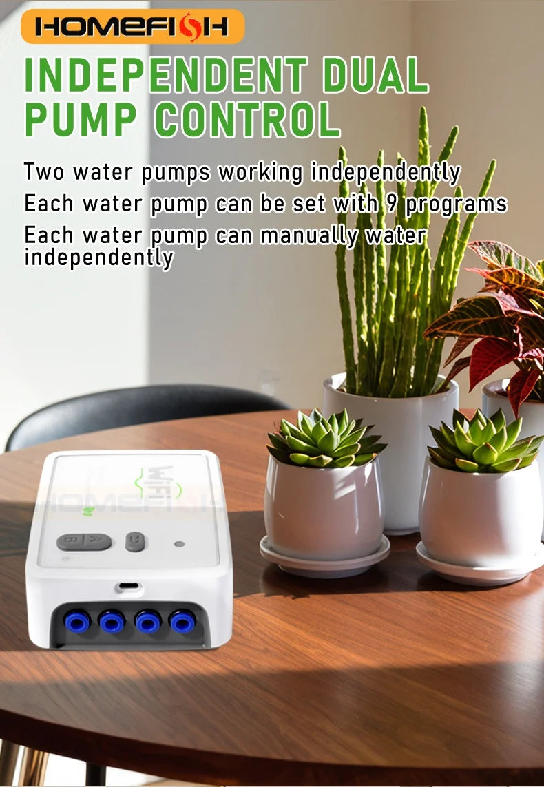 WiFi Smart Dual Pump Auto Plant Irrigation System – Tuya App Smart Irrigation Controller Babs