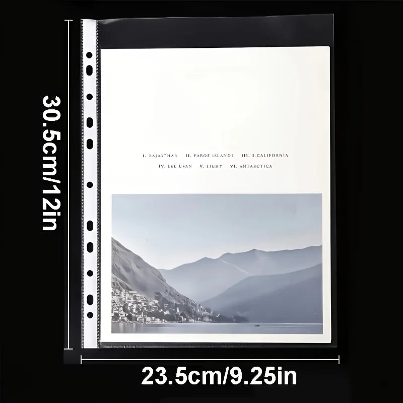 A4 11-Hole Clear PP Loose Leaf File Pockets | Document Sleeves File Pockets Babs