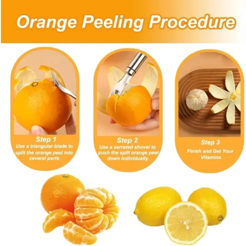 Stainless Steel Citrus & Orange Peeler Tool | Comfort Handle Citrus Peeler Tool Babs