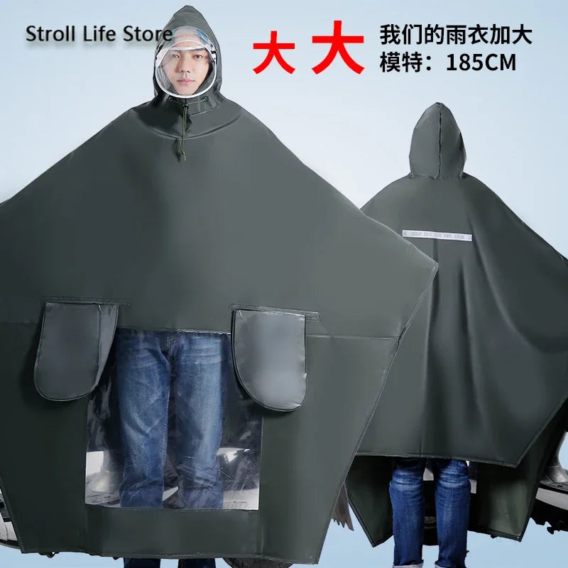Waterproof Motorcycle Rain Poncho Jacket – Unisex Windbreaker Motorcycle Rain Poncho Babs