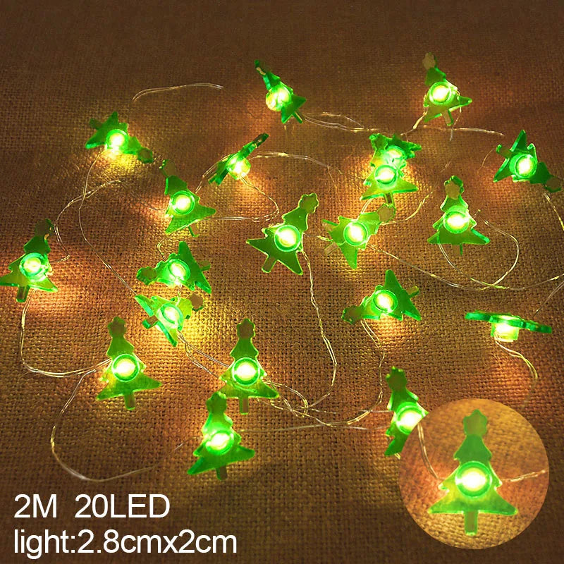 2M 20-LED Santa Snowflake String Lights – Christmas Tree Decor Christmas String Lights Babs Tree