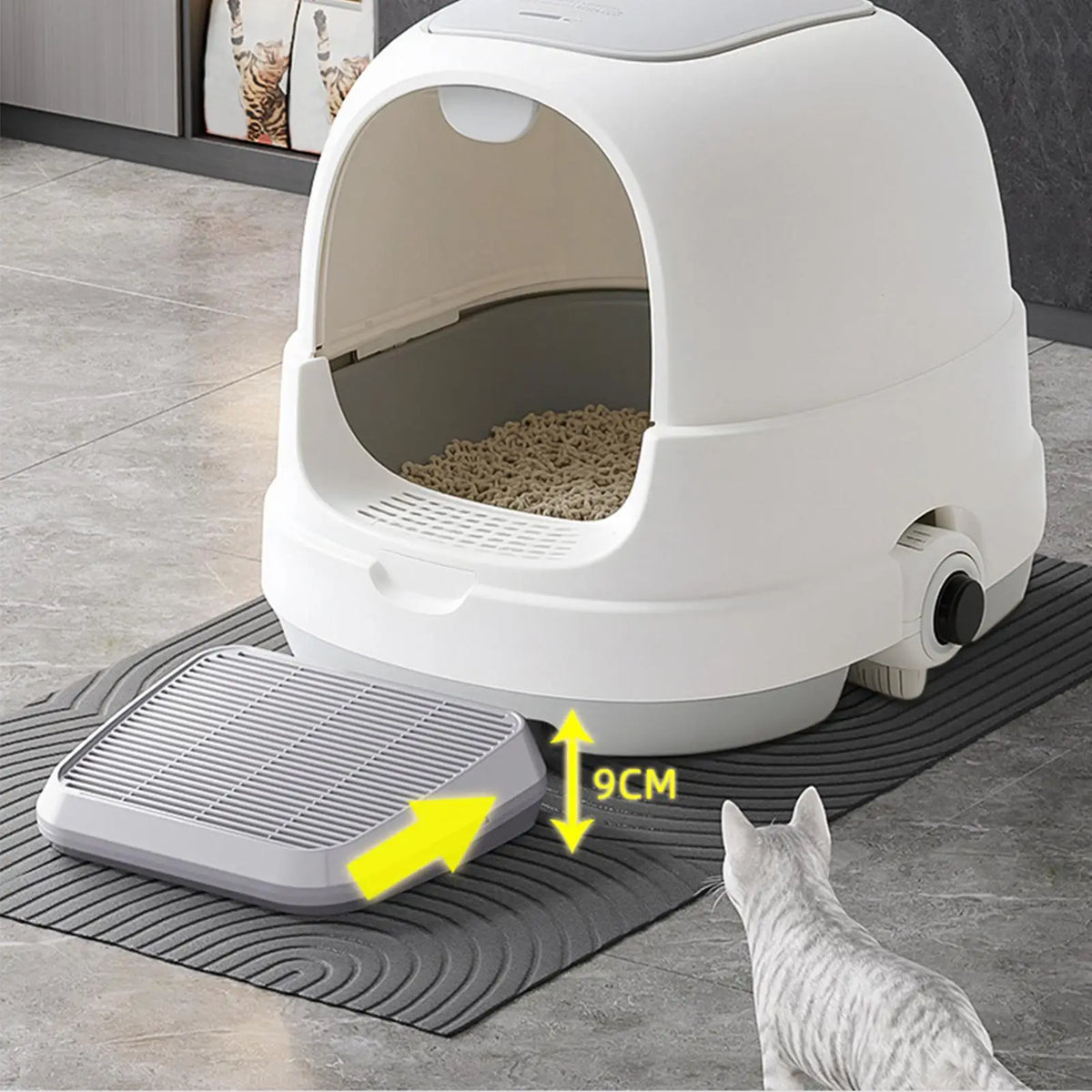 Cat Litter Catcher Ramp Box – Double Layer Paw Cleaning Tray Cat Litter Accessory Babs