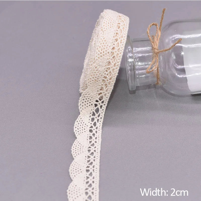 White Embroidered Lace Trim Ribbon 5/10 Yards – DIY Sewing Lace Trim Ribbon Babs 10-Width 2cm 5Yards