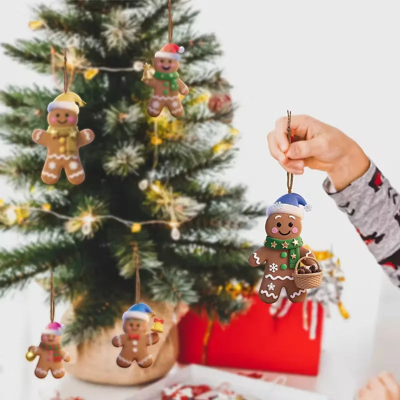 12/24pcs Gingerbread Man Wooden Christmas Tree Ornaments Christmas Tree Ornaments Babs