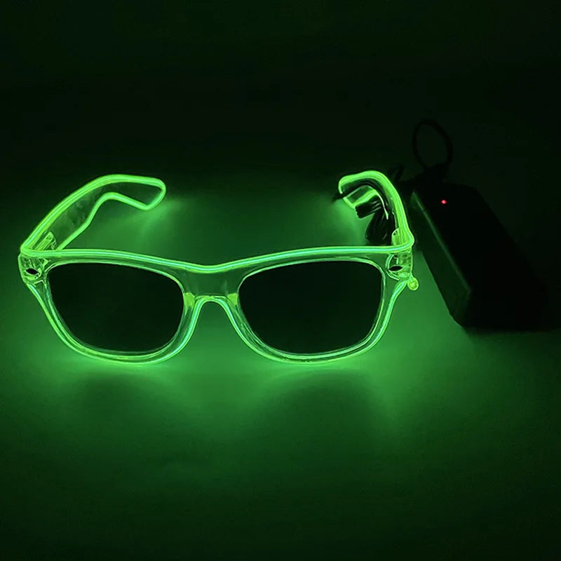 LED Light Up Glasses – Glowing Rave & Party Sunglasses LED Party Glasses Babs (2)-Green-1pcs