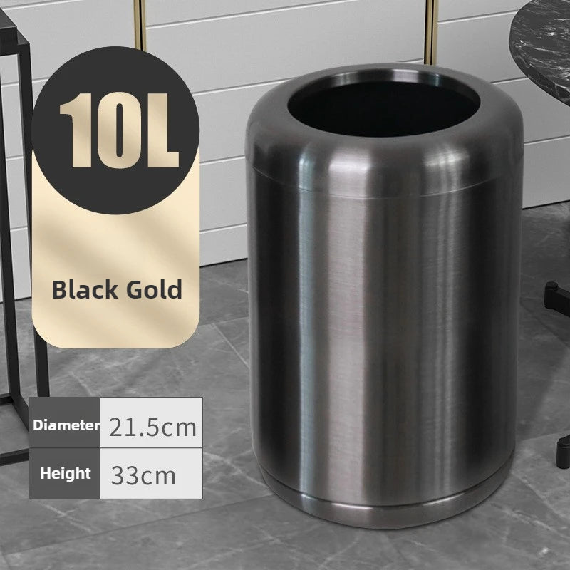 Modern Stainless Steel Trash Can 8L/10L – Living Room & Kitchen Stainless Steel Trash Can Babs 10L-Silver Gray