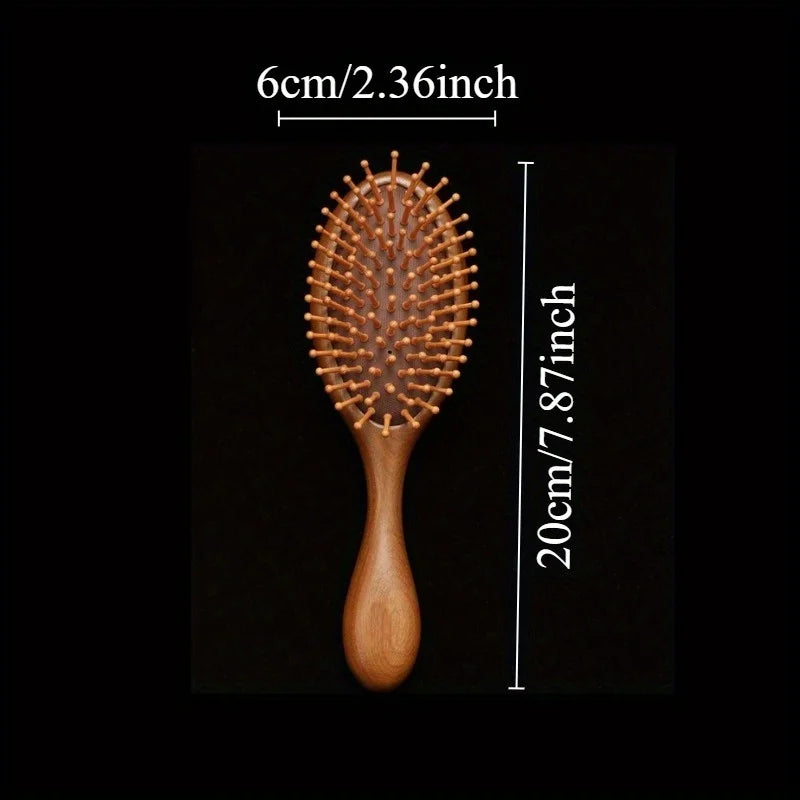 Golden Silk Sandalwood Hair Comb – Anti-Static Detangler Wooden Hair Comb Babs