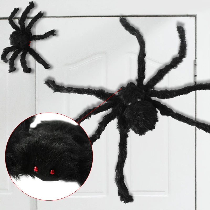 Giant Black Plush Spider Halloween Decoration Prop & Kids Toy Halloween Party Prop Babs