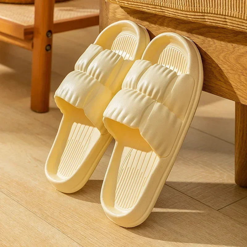 Women's Cloud Slippers EVA Platform Non-Slip Flip Flops Platform Flip Flops Babs Yellow 36-37