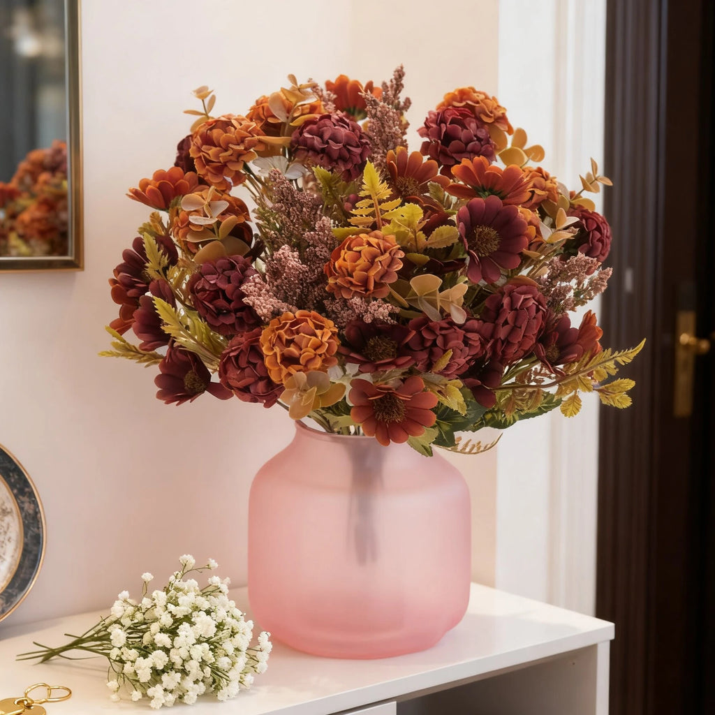 Silk Chrysanthemum Artificial Flower Bouquet – Wedding & Home Artificial Flower Bouquet Babs