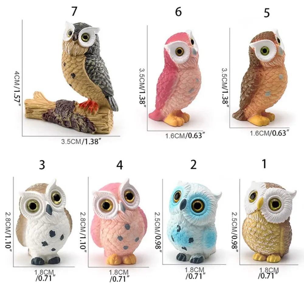 Cute Mini Resin Owl Ornament – Micro Landscape Scene Decor Resin Figurine Ornament Babs