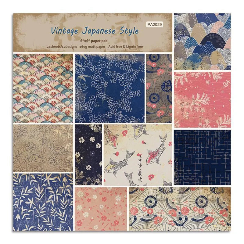 6x6 Vintage Scrapbook Paper Pad – 24 Assorted Pattern Sheets Scrapbook Paper Pad Babs 3