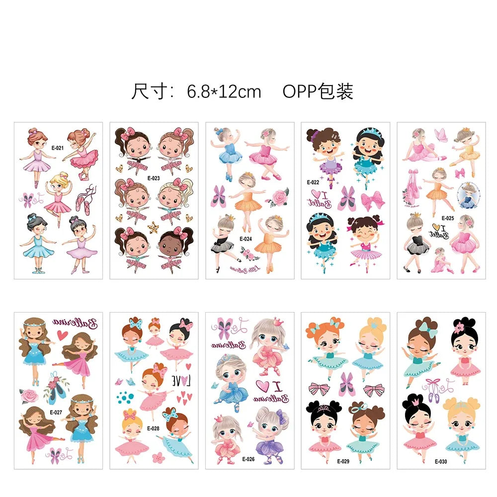 Ballerina Temporary Tattoos – 10 Sheets Ballet Party Favors Temporary Tattoos Babs Deep Sapphire