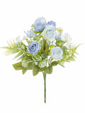 Artificial Silk Rose Bouquet – Wedding & Home Décor Artificial Silk Flowers Babs Blue 1 PC