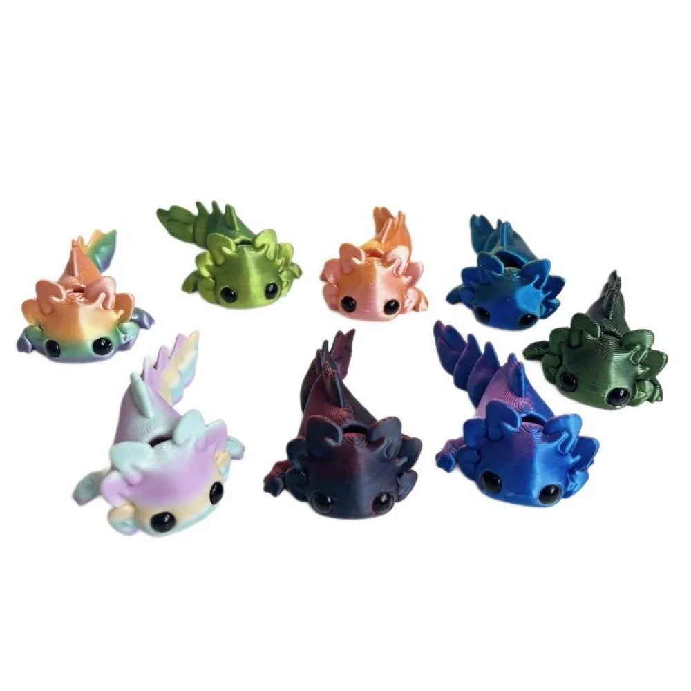 8-Pack 3D Printed Salamander Figurines with Flexible Joints Collectible Figurine Set Babs