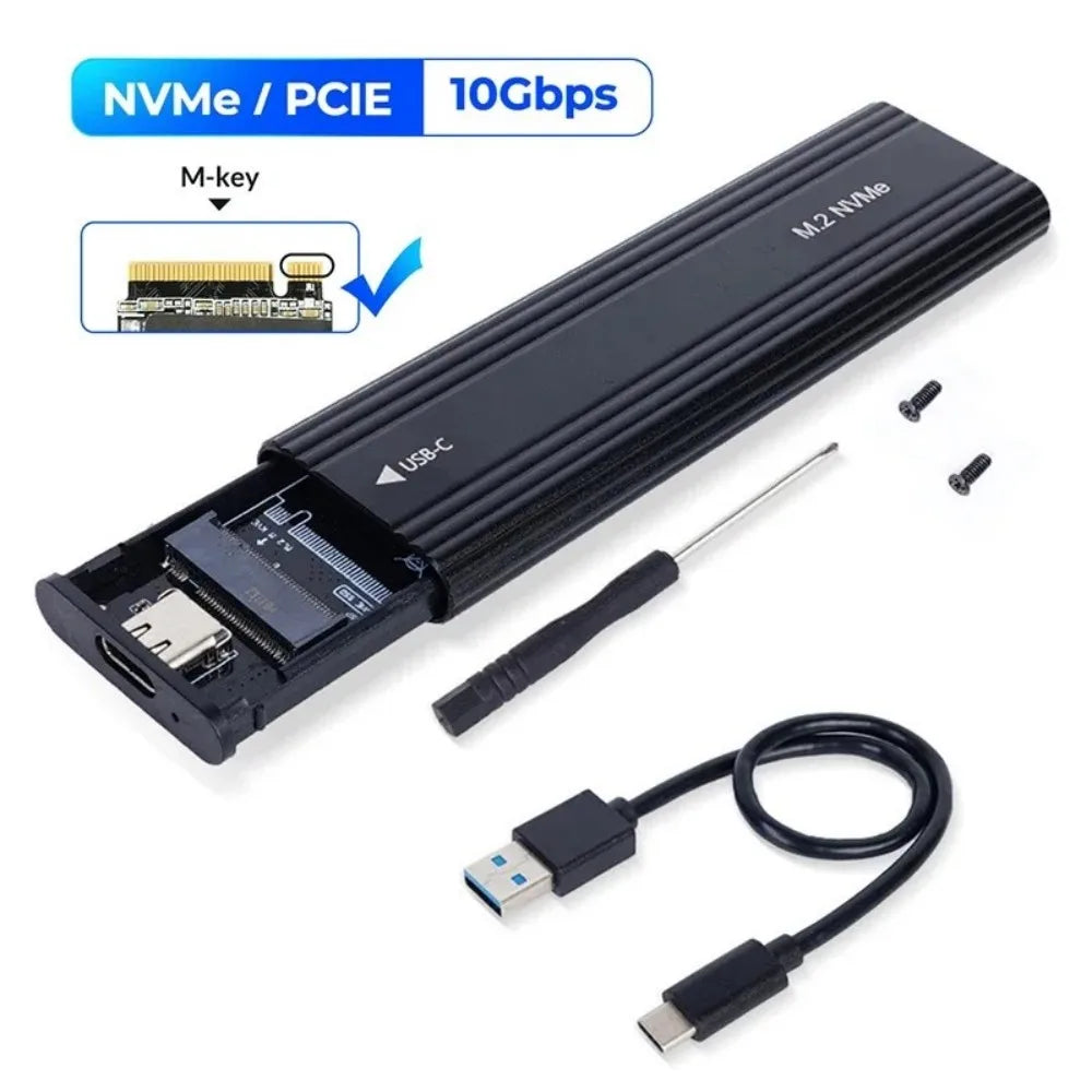 M.2 NVMe SATA SSD Enclosure 10Gbps USB-C Aluminum Case SSD Enclosure Babs Only NVME 10Gbps
