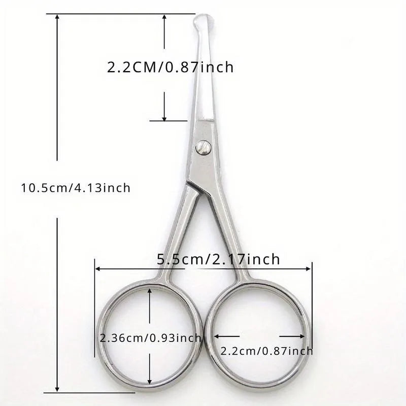 Round-Tip Safety Scissors – Nose Hair, Cuticle & Eyebrow Trimmer Manicure Scissors Babs