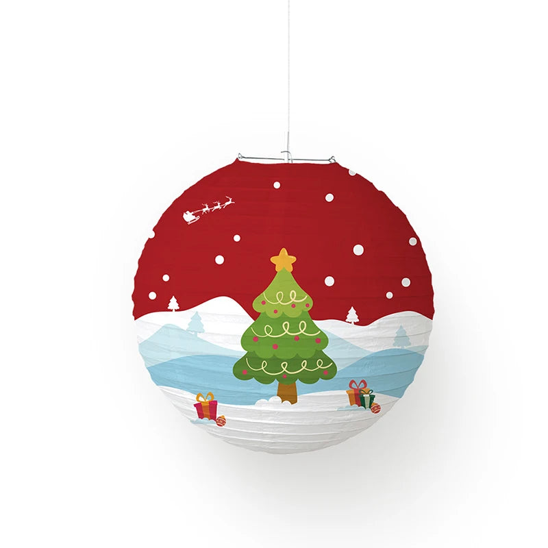 30cm Christmas Paper Lantern Ornament – Holiday Hanging Decor Christmas Lantern Ornament Babs B